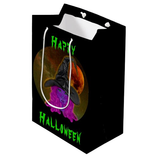 Halloween-Party Mittlere Geschenktüte (Vorderseite Schrägansicht)