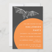 Halloween-Party | Modernes Schwarzes Orange Stilvo Einladung (Vorderseite)