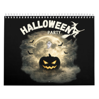 Halloween-Party-Mond-Kürbis-Geist Vintage-Hallowee Kalender