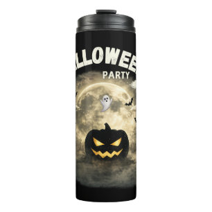 Halloween-Party Mond Kürbis Geist Vintage Hallowee Thermosbecher