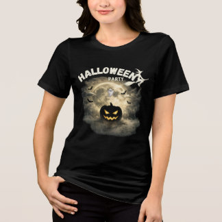 Halloween-Party Mond Kürbis Geist Vintage Hallowee Tri-Blend Shirt