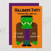 Halloween-Party-Monster-Einladung Einladung (Vorne/Hinten)