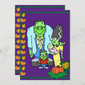 Halloween-Party Monster Familienkostüm Party Einladung (Vorne/Hinten)