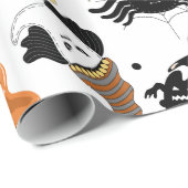Halloween-Party-Monster Geschenkpapier (Rolleneckpunkt)