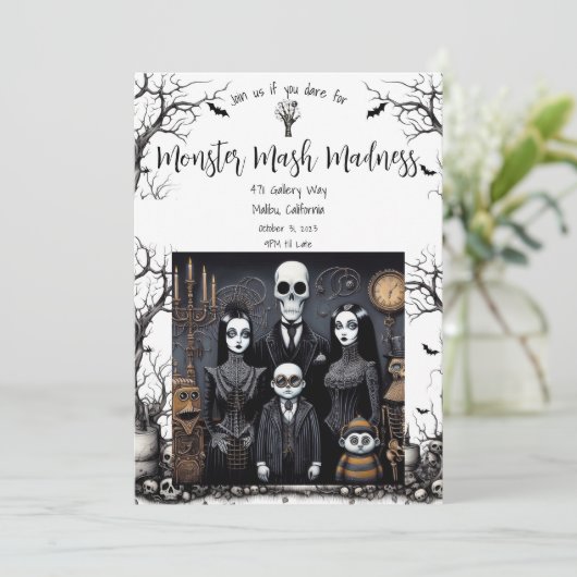 Halloween-Party Monster Mash Einladung (Stehend Vorderseite)