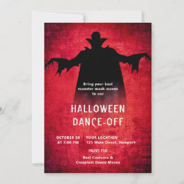 Halloween-Party Monster Tanz Dracula Rotes Schwarz Einladung