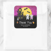 Halloween Party Mummy Pink Quadratischer Aufkleber (Tasche)