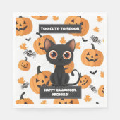 Halloween-Party Napkin - Zu Niedlich, um Katze zu  Serviette (Vorderseite)