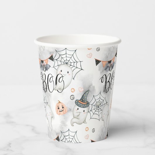 Halloween-Party Niedlich Ghost Pumpkin Pappbecher (Rückseite)