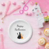Halloween-Party Niedlich Schwarze Orangenkatzen Pappteller (Party)