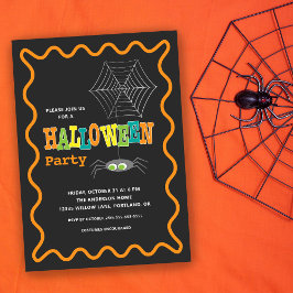 Halloween-Party Niedlich Spione Farbige Typografie Einladung