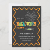Halloween-Party Niedlich Spione Farbige Typografie Einladung (Vorderseite)