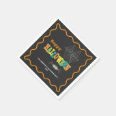 Halloween-Party Niedlich Spione Farbige Typografie Serviette (Ecke)