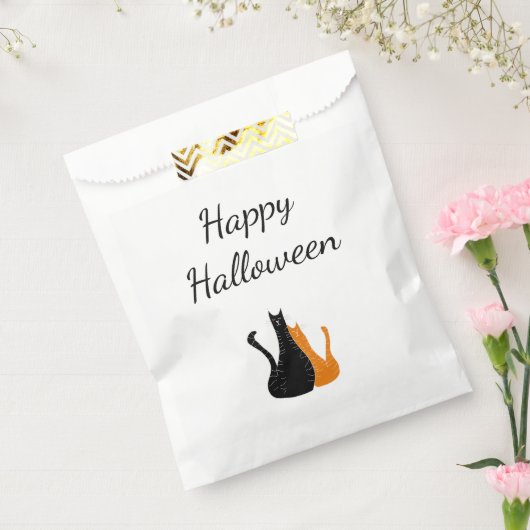 Halloween-Party Niedliche Katzen Schwarzes Orange Geschenktütchen (Versiegelt)