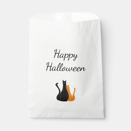 Halloween-Party Niedliche Katzen Schwarzes Orange Geschenktütchen (Vorderseite)