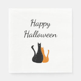 Halloween-Party Niedliche Katzen Schwarzes Orange Serviette