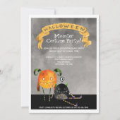 Halloween-Party Niedliche Monster Einladung (Vorderseite)