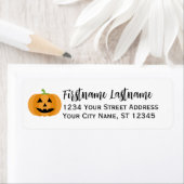 Halloween-Party - Niedliche Pumpkin-Rücksendeadres (Insitu)