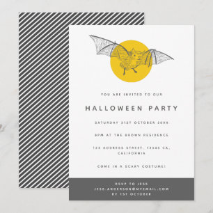 Halloween-Party   Niedlicher, moderner Fun-Gelber  Einladung