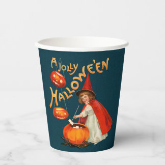 Halloween-Party Niedliches kleines Hexenpapier Pappbecher