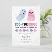 Halloween-Party oder Ghoul Gender Reveal Einladung (Stehend Vorderseite)