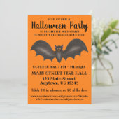 Halloween-Party Orange Black Bat Trick-oder-Lecker Einladung (Stehend Vorderseite)