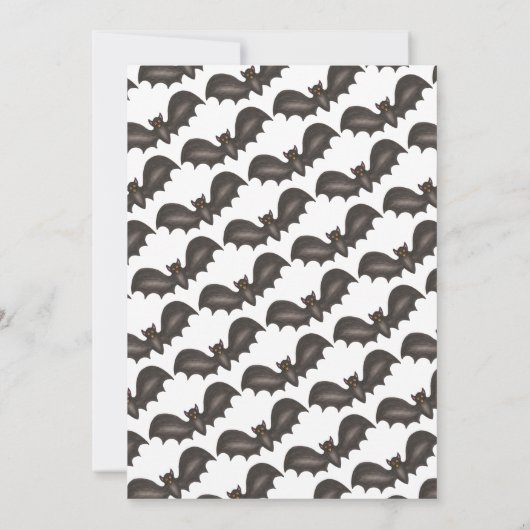 Halloween-Party Orange Black Bat Trick-oder-Lecker Einladung (Rückseite)