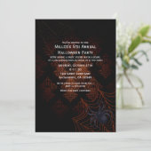 Halloween-Party "Orange & Black Damask" Einladung (Stehend Vorderseite)