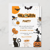 Halloween-Party Orange & Black Einladung (Vorderseite)
