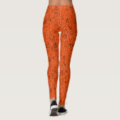 Halloween-Party Orange Doodle Muster Leggings (Rückseite)