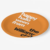 Halloween-Party Orange Pappteller (Schrägansicht)