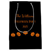 Halloween-Party Orange Pumpkins Geschenktasche Mittlere Geschenktüte (Vorderseite)