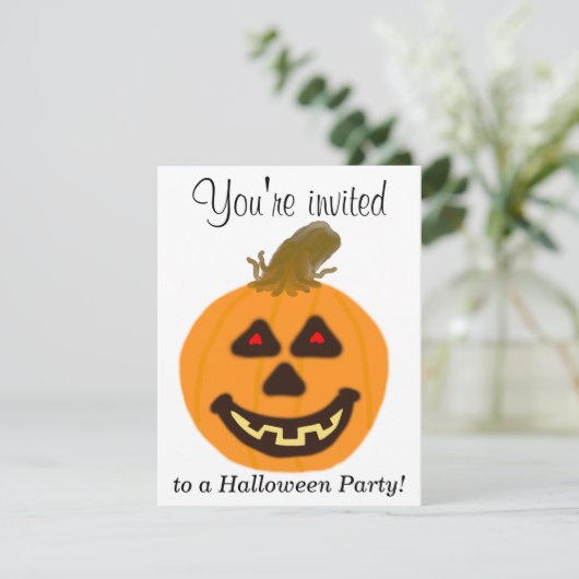 Halloween-Party Orange Pumpkins PERSONALIZE Einladung (Stehend Vorderseite)