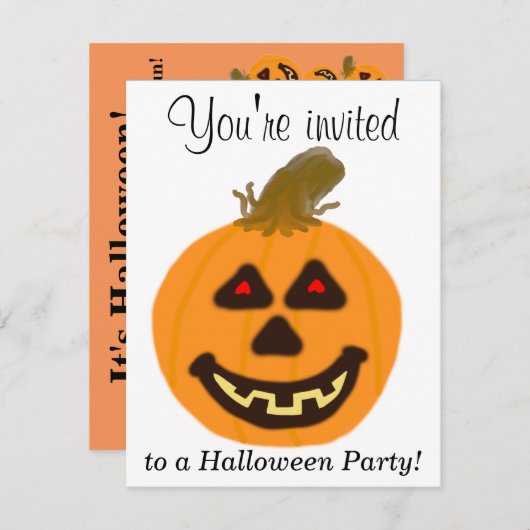 Halloween-Party Orange Pumpkins PERSONALIZE Einladung (Vorne/Hinten)