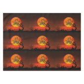 Halloween-Party Orange und Black Spooky Tischdecke (Vorderseite (Horizontal))