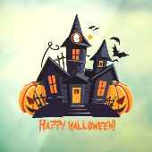 Halloween-Party-Orangenkürbis Fensteraufkleber (Blatt 3)