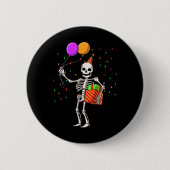 Halloween Party Outfit Skeleton Geburtstag Button (Vorderseite)