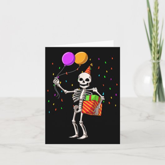 Halloween Party Outfit Skeleton Geburtstag Karte (Vorderseite)