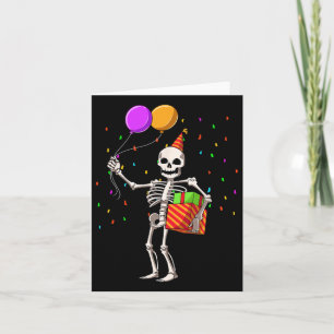 Halloween Party Outfit Skeleton Geburtstag Karte