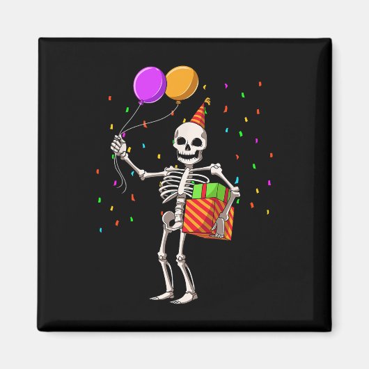 Halloween Party Outfit Skeleton Geburtstag Magnet (Vorne)