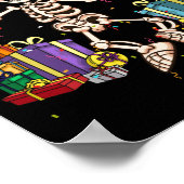 Halloween Party Outfit Skeleton Geburtstag Poster (Ecke)