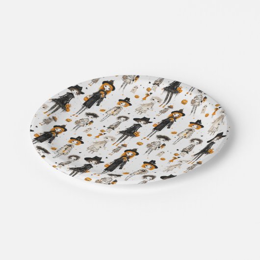 Halloween-Party-Papierplatte Pappteller (Schrägansicht)