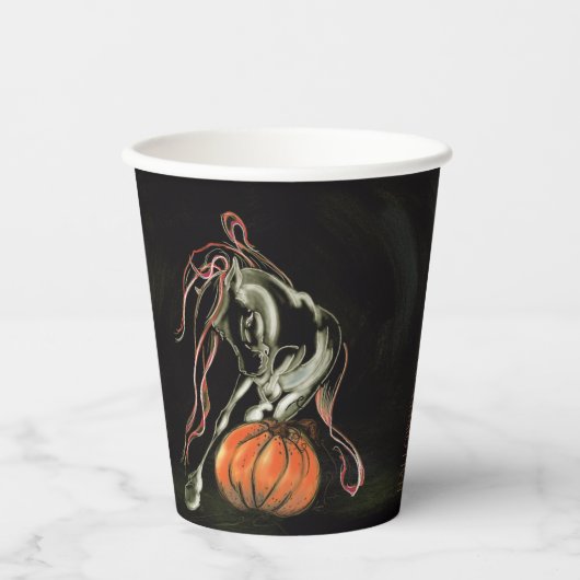Halloween Party Pappbecher mit Pferdemotiv (Vorderseite)