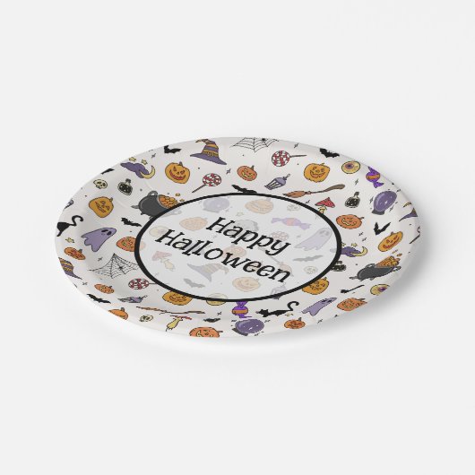 Halloween-Party Pappteller (Schrägansicht)