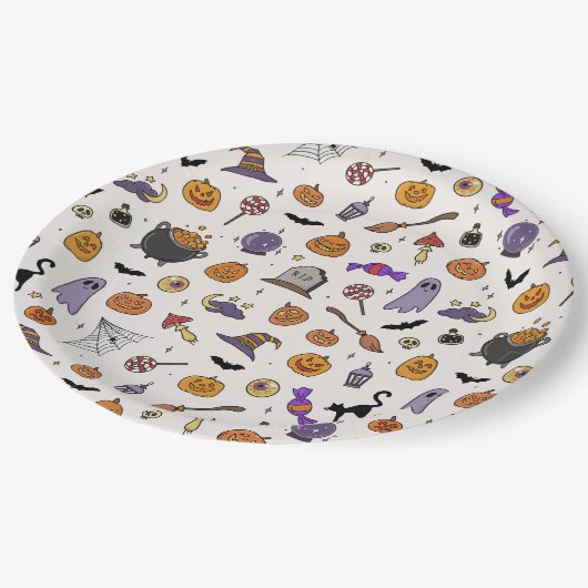 Halloween-Party Pappteller (Schrägansicht)