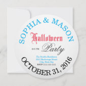 Halloween-Party! Personalisiert Spooky Blue Eyebal Einladung (Rückseite)