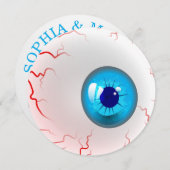 Halloween-Party! Personalisiert Spooky Blue Eyebal Einladung (Vorne/Hinten)