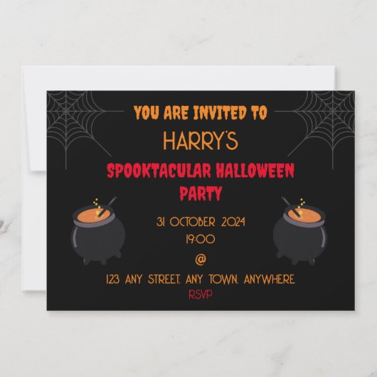 Halloween-Party Personalisierte Einladung (Rückseite)