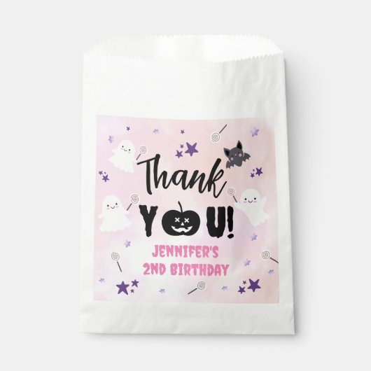 Halloween Party Pink Girl Niedlich Spooky Geschenktütchen (Vorderseite)