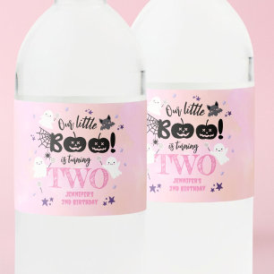 Halloween Party Pink Girl Niedlich Spooky Wasserflaschenetikett